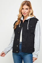 Load image into Gallery viewer, Women's Denim  Jacket with Fleece Hoodies