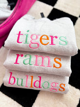 Load image into Gallery viewer, Custom Mascot Rainbow Embroidered Crewneck *MADE TO ORDER 10-15 BIZ DAYS*