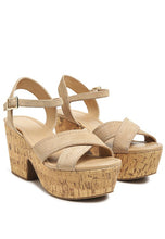 Load image into Gallery viewer, ULLA HIGH HEELED BLOCK SANDAL IN BLACK