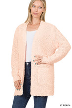 Load image into Gallery viewer, Long Sleeve Popcorn Sweater Cardigan With Pockets
