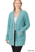 Load image into Gallery viewer, Long Sleeve Popcorn Sweater Cardigan With Pockets
