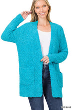 Load image into Gallery viewer, Long Sleeve Popcorn Sweater Cardigan With Pockets
