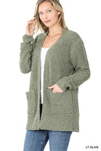 Load image into Gallery viewer, Long Sleeve Popcorn Sweater Cardigan With Pockets
