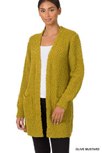 Load image into Gallery viewer, Long Sleeve Popcorn Sweater Cardigan With Pockets
