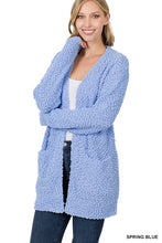 Load image into Gallery viewer, Long Sleeve Popcorn Sweater Cardigan With Pockets
