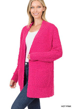 Load image into Gallery viewer, Long Sleeve Popcorn Sweater Cardigan With Pockets
