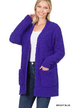 Load image into Gallery viewer, Long Sleeve Popcorn Sweater Cardigan With Pockets
