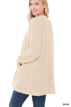 Load image into Gallery viewer, Long Sleeve Popcorn Sweater Cardigan With Pockets
