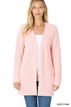 Load image into Gallery viewer, Long Sleeve Popcorn Sweater Cardigan With Pockets
