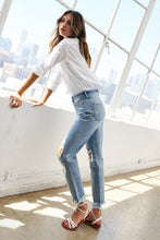 Load image into Gallery viewer, Super High Rise Distressed Relaxed Straight Jeans
