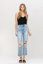 Load image into Gallery viewer, Super High Rise Distressed Relaxed Straight Jeans
