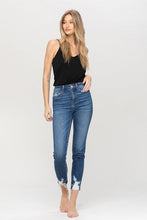 Load image into Gallery viewer, HIGH RISE RELEASED DISTRESSED HEM CROP SKINNY
