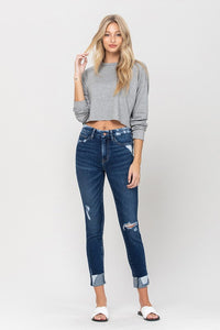 High Rise Distressed Clean Cut Crop Skinny