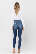 Load image into Gallery viewer, HIGH RISE PATCHED BUTTON UP RAW HEM ANKLE SKINNY
