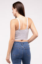 Load image into Gallery viewer, Washed Ribbed Cropped V-Neck Tank Top
