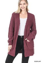 Load image into Gallery viewer, Puff Sleeve Popcorn Cardigan With Pockets
