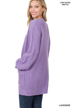 Load image into Gallery viewer, Low Gauge Waffle Open Cardigan Sweater
