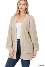 Load image into Gallery viewer, Low Gauge Waffle Open Cardigan Sweater
