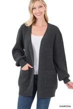 Load image into Gallery viewer, Low Gauge Waffle Open Cardigan Sweater
