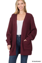 Load image into Gallery viewer, Low Gauge Waffle Open Cardigan Sweater
