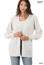 Load image into Gallery viewer, Low Gauge Waffle Open Cardigan Sweater
