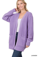 Load image into Gallery viewer, Low Gauge Waffle Open Cardigan Sweater
