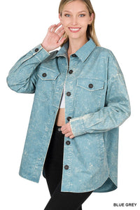 Premium Cotton Woven Vintage Washed Shacket