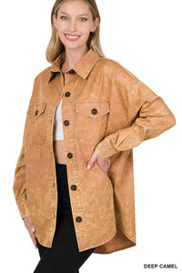Premium Cotton Woven Vintage Washed Shacket
