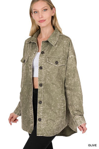 Premium Cotton Woven Vintage Washed Shacket