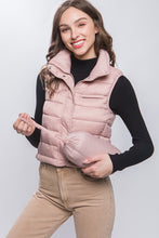 Load image into Gallery viewer, High Neck Zip Up Puffer Vest with Storage Pouch
