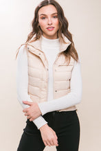 Load image into Gallery viewer, High Neck Zip Up Puffer Vest with Storage Pouch
