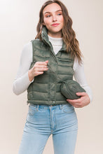 Load image into Gallery viewer, High Neck Zip Up Puffer Vest with Storage Pouch
