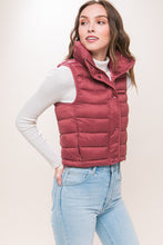 Load image into Gallery viewer, High Neck Zip Up Puffer Vest with Storage Pouch
