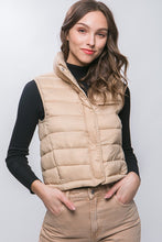 Load image into Gallery viewer, High Neck Zip Up Puffer Vest with Storage Pouch
