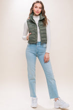 Load image into Gallery viewer, High Neck Zip Up Puffer Vest with Storage Pouch
