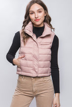 Load image into Gallery viewer, High Neck Zip Up Puffer Vest with Storage Pouch
