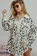 Load image into Gallery viewer, Vintage Washed Leopard Corduroy Buttoned Jacket
