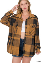 Load image into Gallery viewer, Jacquard Plaid Shacket with Pockets
