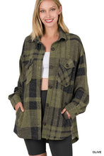 Load image into Gallery viewer, Jacquard Plaid Shacket with Pockets
