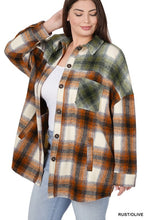 Load image into Gallery viewer, Plus Oversized yarn Dyed Plaid Longline Shacket
