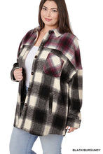 Load image into Gallery viewer, Plus Oversized yarn Dyed Plaid Longline Shacket
