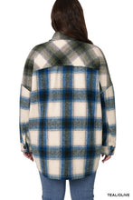 Load image into Gallery viewer, Plus Oversized yarn Dyed Plaid Longline Shacket
