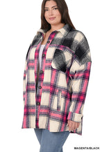 Load image into Gallery viewer, Plus Oversized yarn Dyed Plaid Longline Shacket
