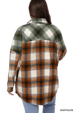 Load image into Gallery viewer, Plus Oversized yarn Dyed Plaid Longline Shacket
