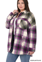 Load image into Gallery viewer, Plus Oversized yarn Dyed Plaid Longline Shacket
