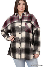 Load image into Gallery viewer, Plus Oversized yarn Dyed Plaid Longline Shacket
