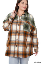 Load image into Gallery viewer, Plus Oversized yarn Dyed Plaid Longline Shacket
