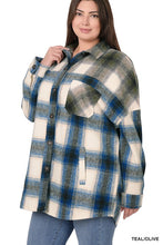 Load image into Gallery viewer, Plus Oversized yarn Dyed Plaid Longline Shacket
