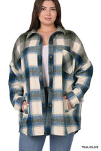 Load image into Gallery viewer, Plus Oversized yarn Dyed Plaid Longline Shacket
