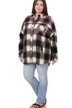 Load image into Gallery viewer, Plus Oversized yarn Dyed Plaid Longline Shacket
